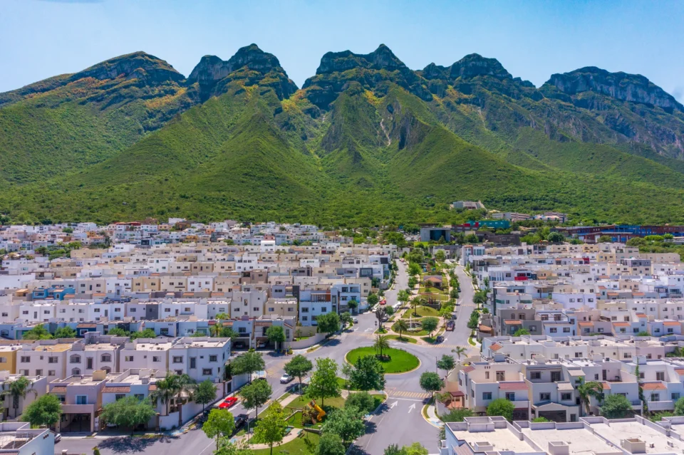 Desarrollo residencial visto desde el aire.